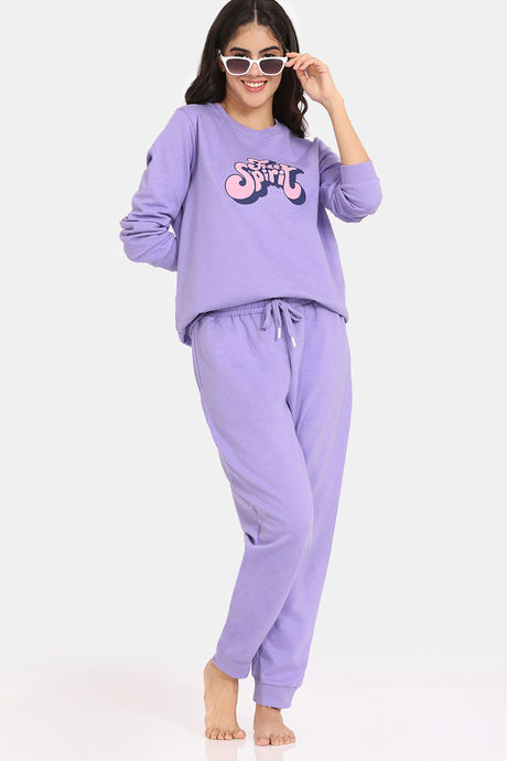 Rosaline Cozy Fits Knit Poly Loungewear Set - Violet Tulip — image 4